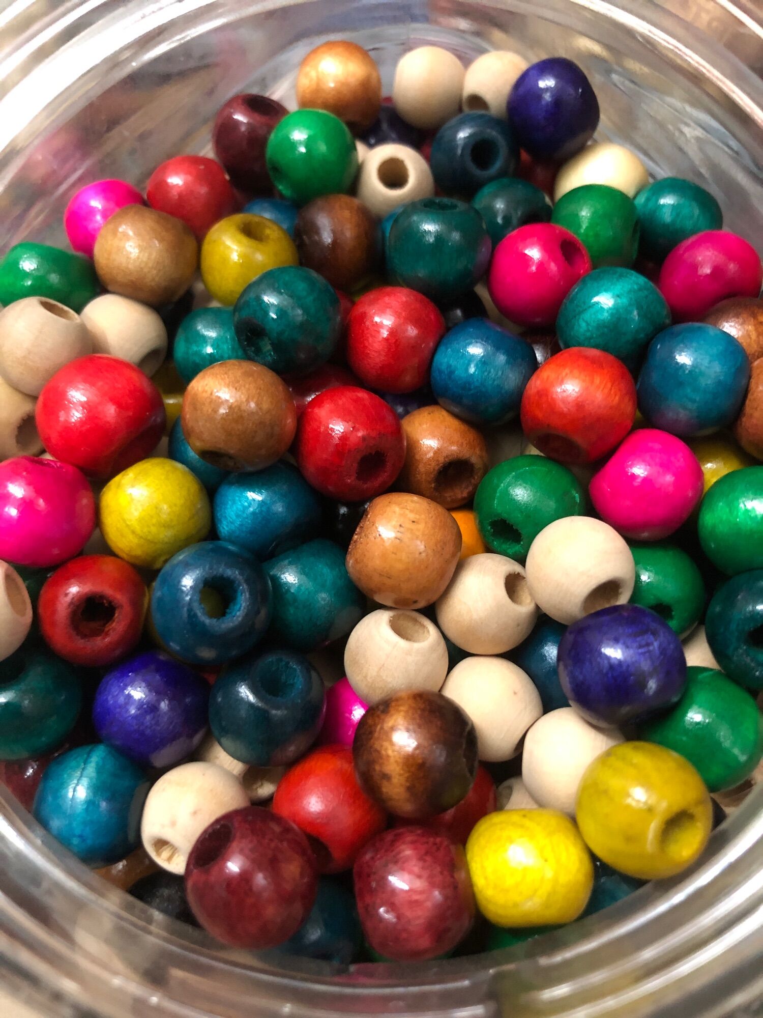 Túi hạt gỗ mix màu size 10mm đường kính lỗ 3.5mm