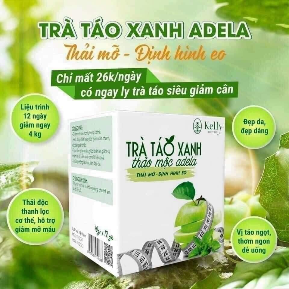 Trà táo xanh giảm cân Kelly Detox hộp 12 gói