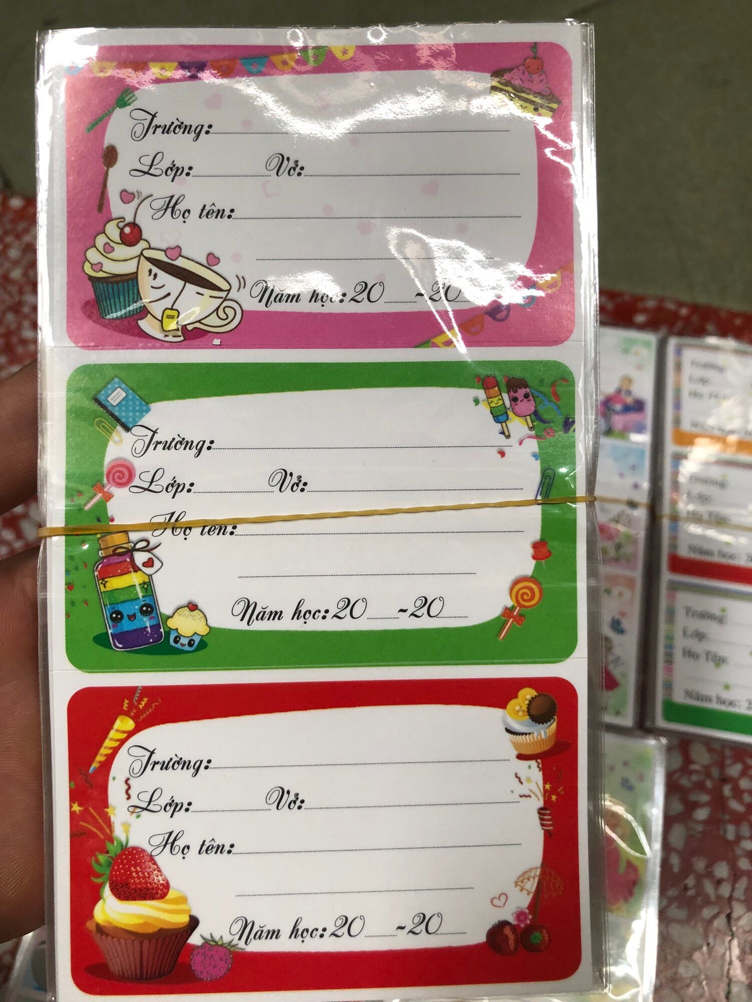 Nhãn vở Decal ( 12 nhãn) dành cho học sinh