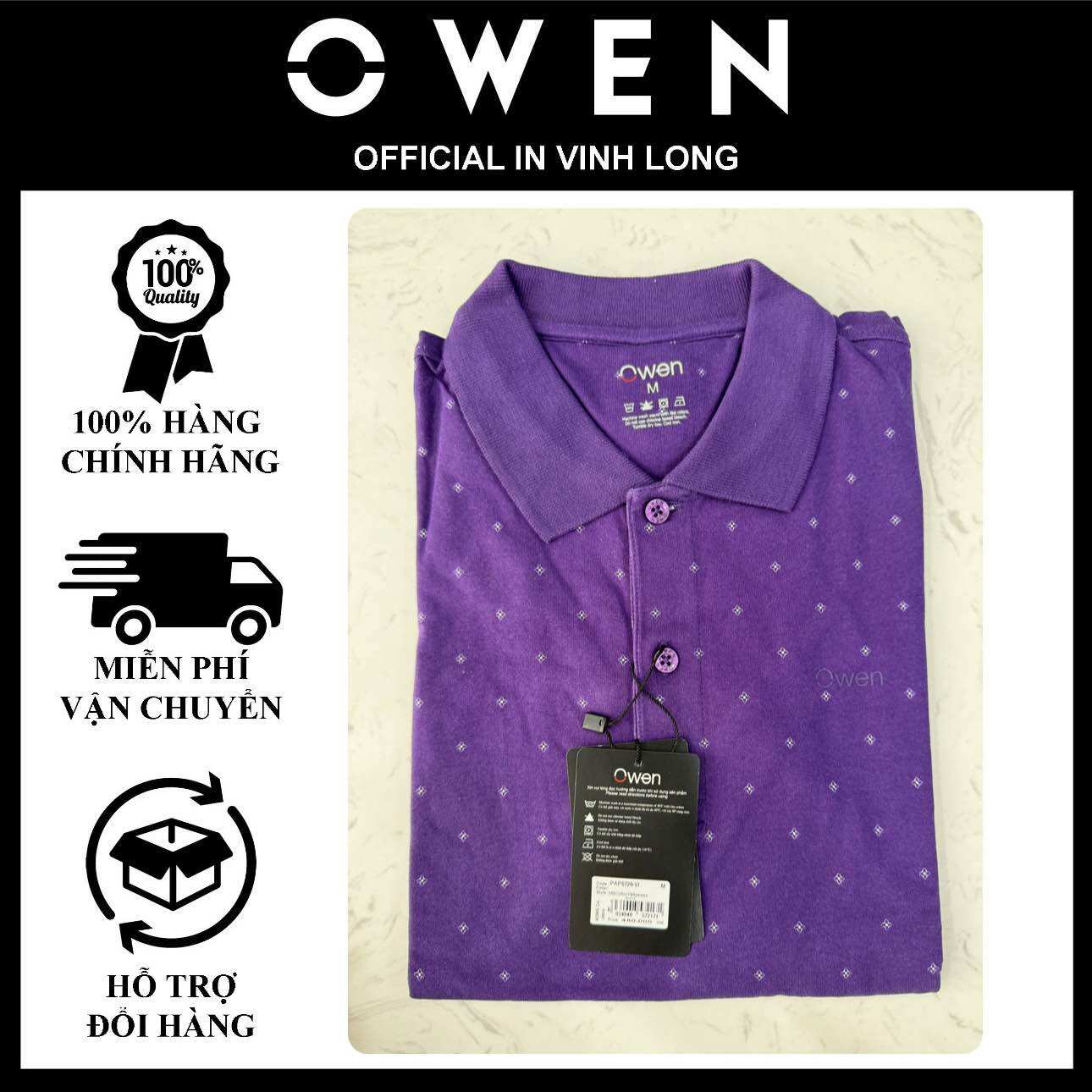 Áo Polo nam Owen form SlimFit còn size M (PAP6720-VL)