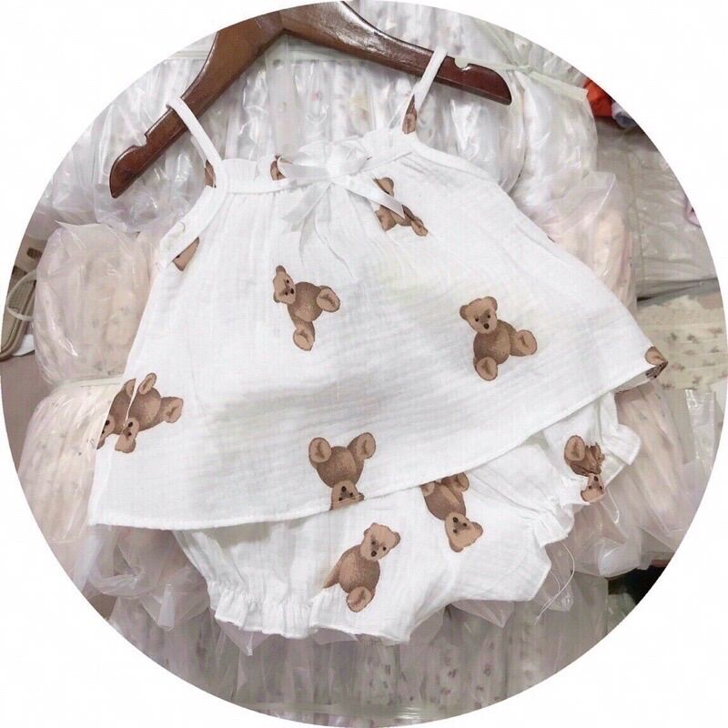Bộ 2 dây muslin chất đẹp cho bé gái ❤❤❤❤❤