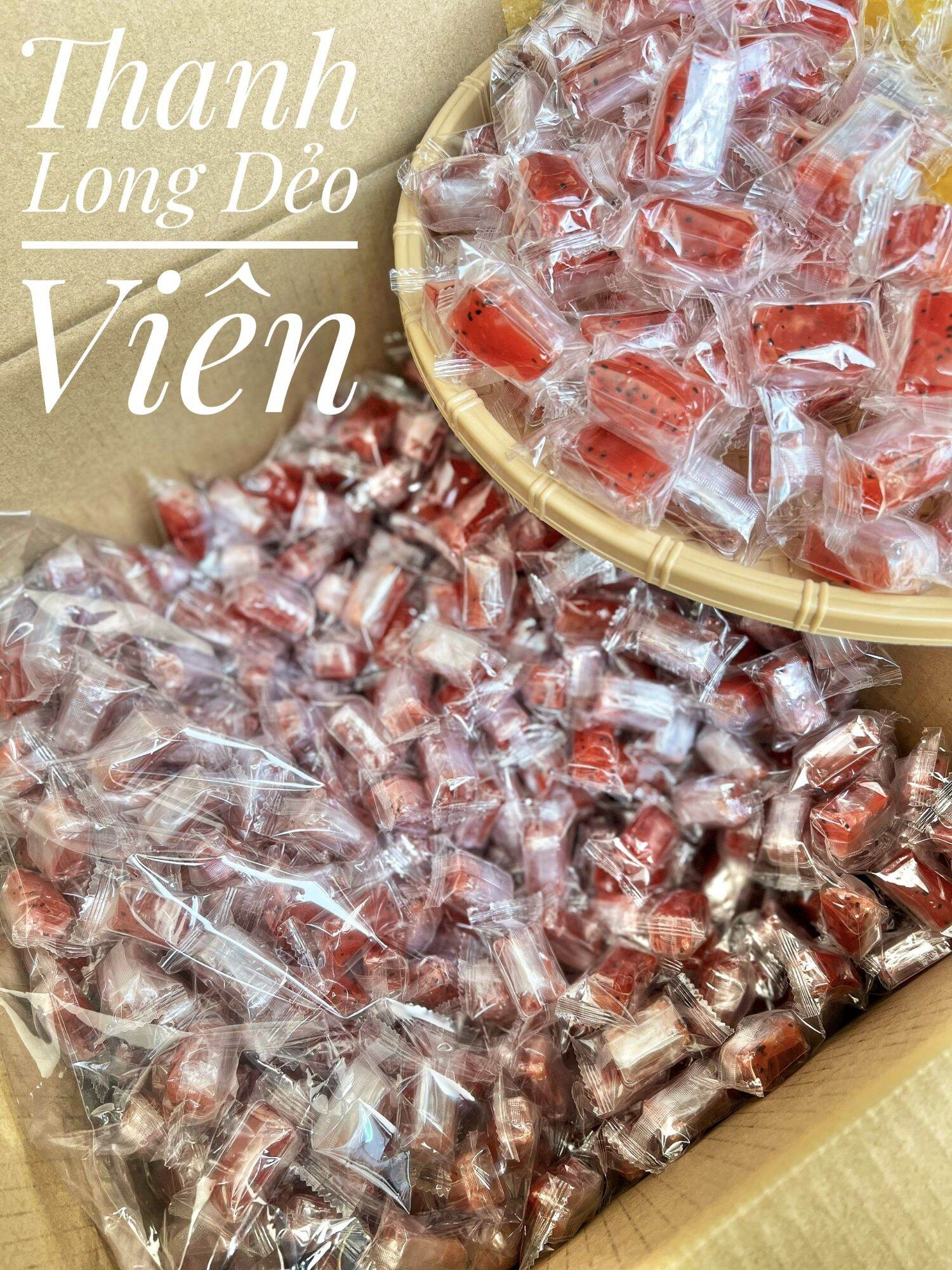 Mứt thanh long mix mứt mít dẻo viên 1kg
