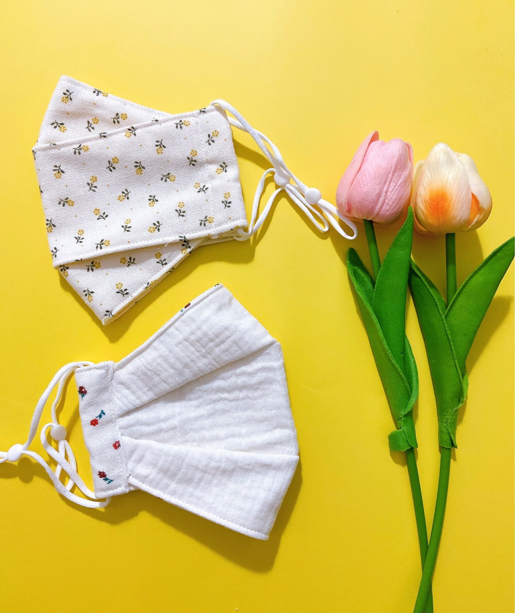Khẩu trang vải 3D linen cho người lớn