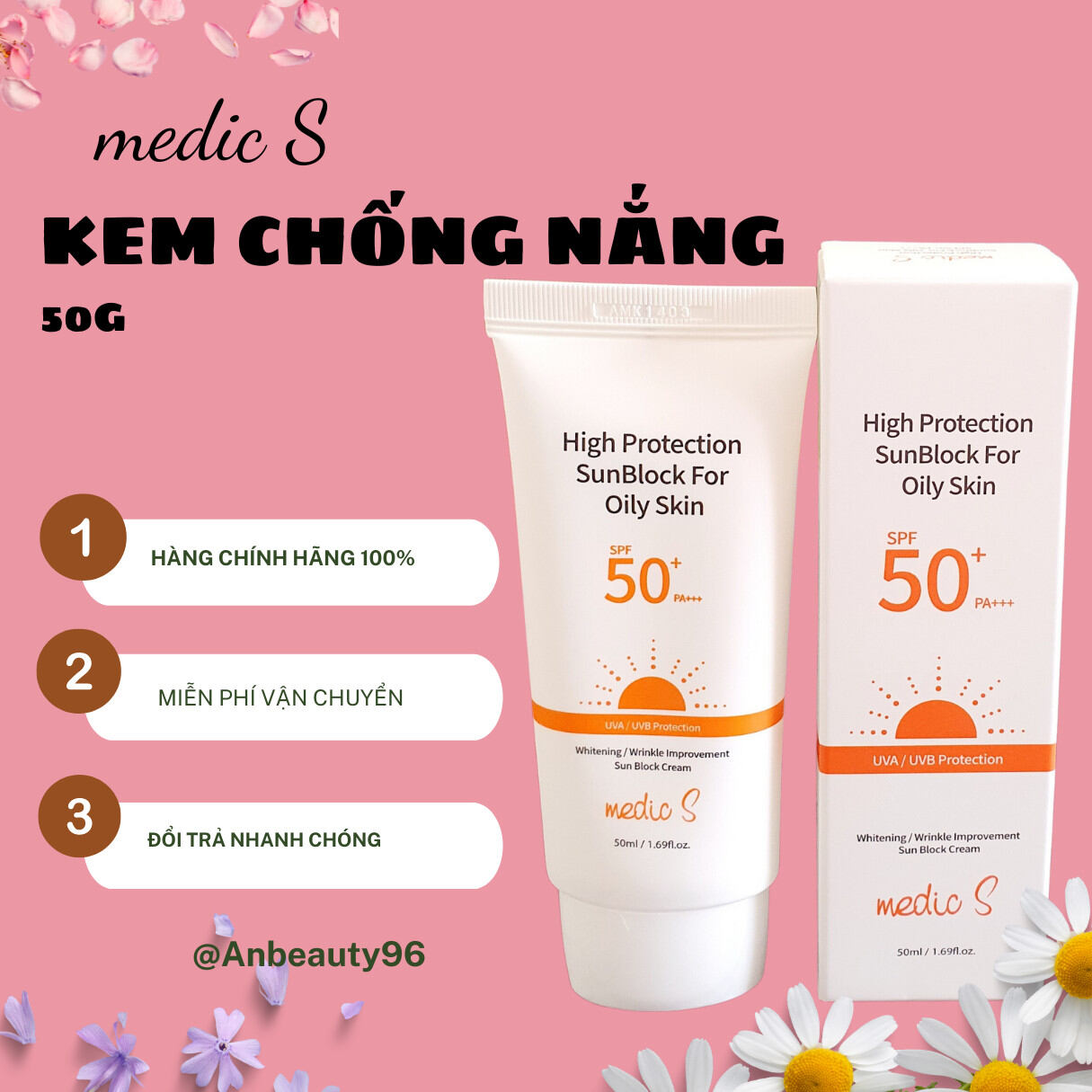 Kem chống nắng Medic S 50g nhập khẩu Hàn Quôcd