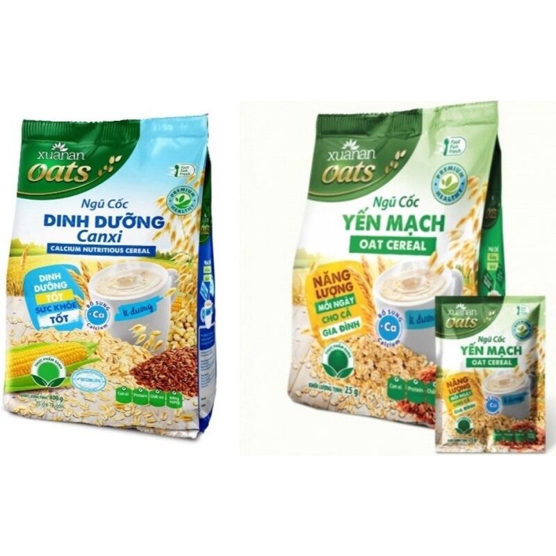 Combo ngũ cốc dinh dưỡng canxi & ngũ cốc yến mạch 400 gram