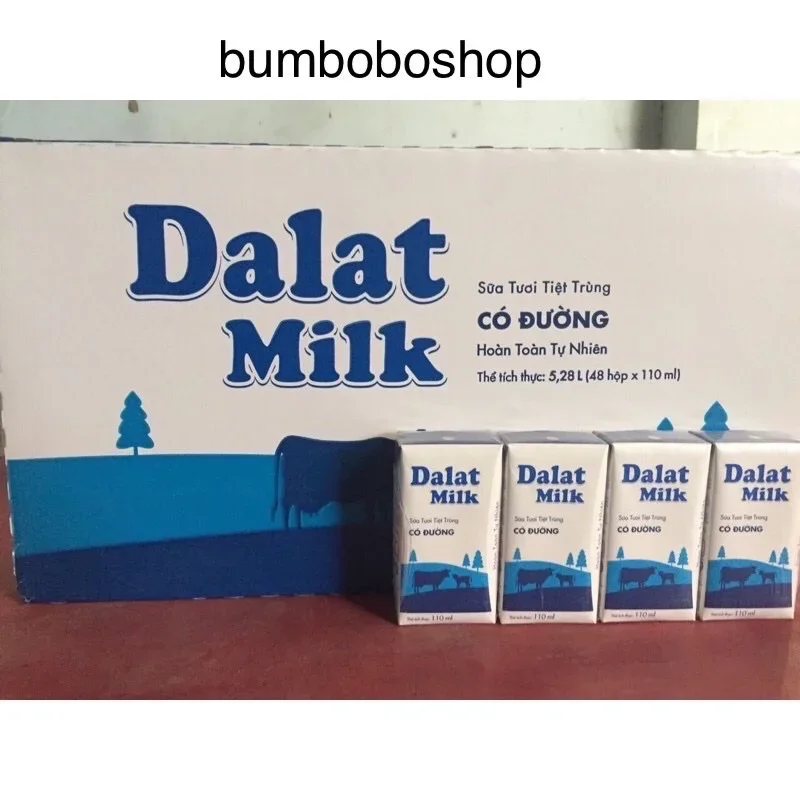 Sữa Dalat milk hộp 110ml có đường/ít đường