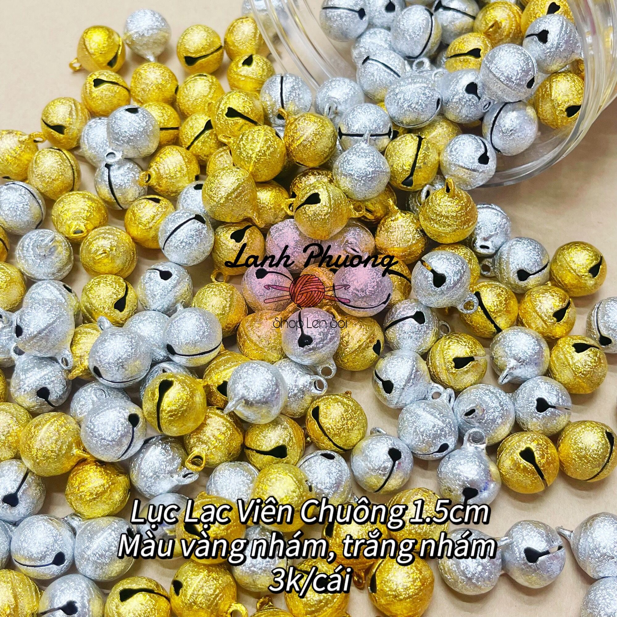Lục lạc viên chuông nhám 1.5cm noel