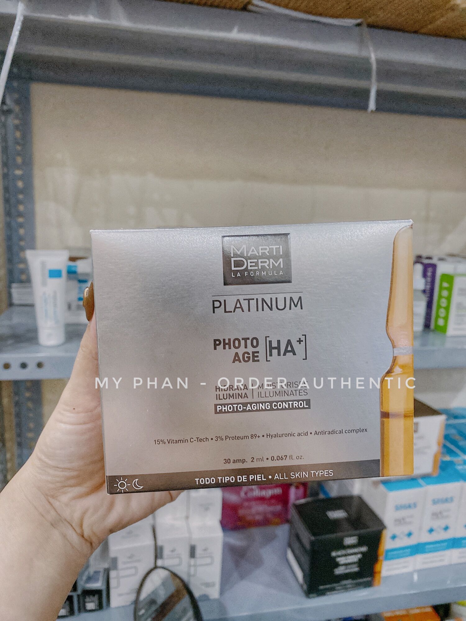 (Hàng xách-có tách lẻ) Tinh chất dưỡng sáng Martiderm Platinum Photo Age HA+