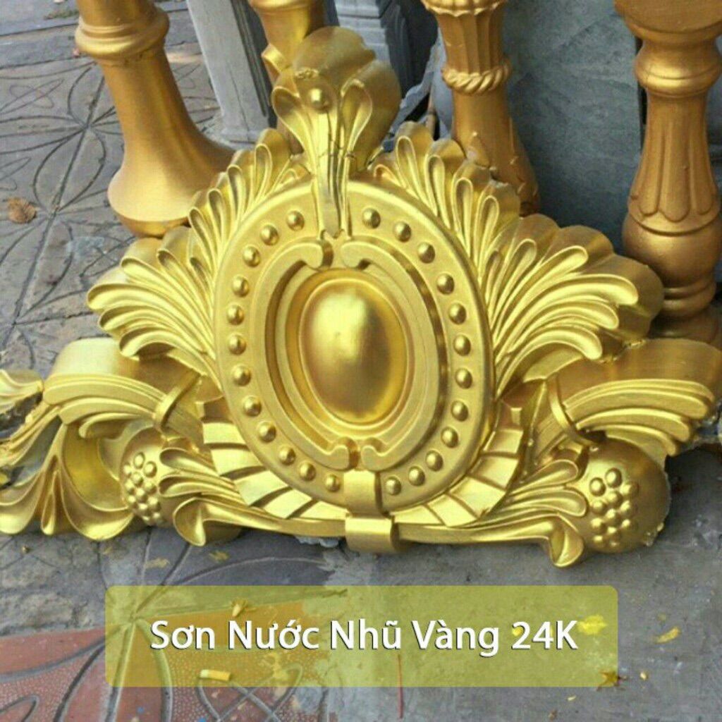 Sơn 1k sắt mạ kẽm ZINKA màu nhũ vàng 24K lon 800ml