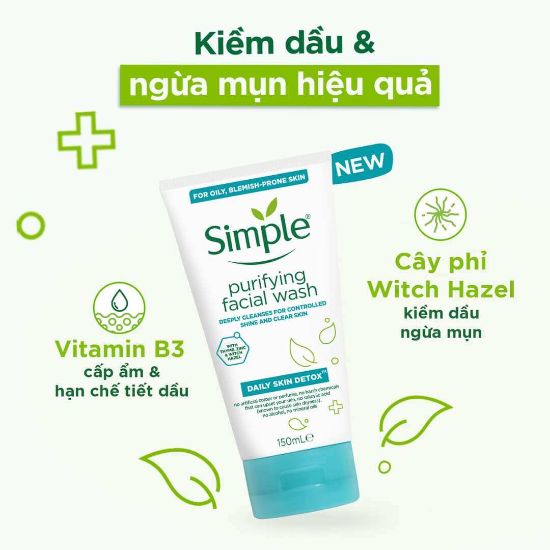 [ chính hãng ] Sữa Rửa Mặt Simple UK 150ml ( mẫu mới nhất )