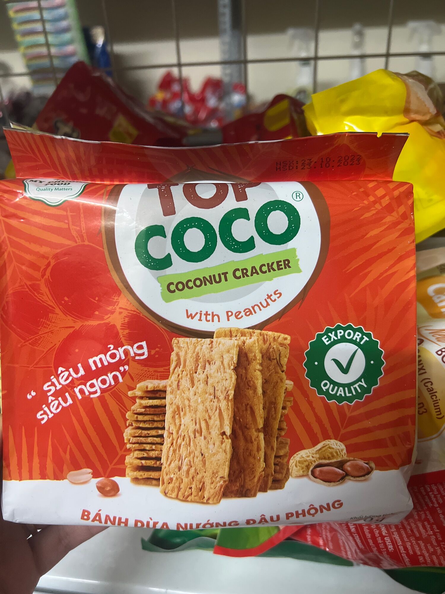 Bánh dừa nướng đậu phộng Topcoco gói 170g