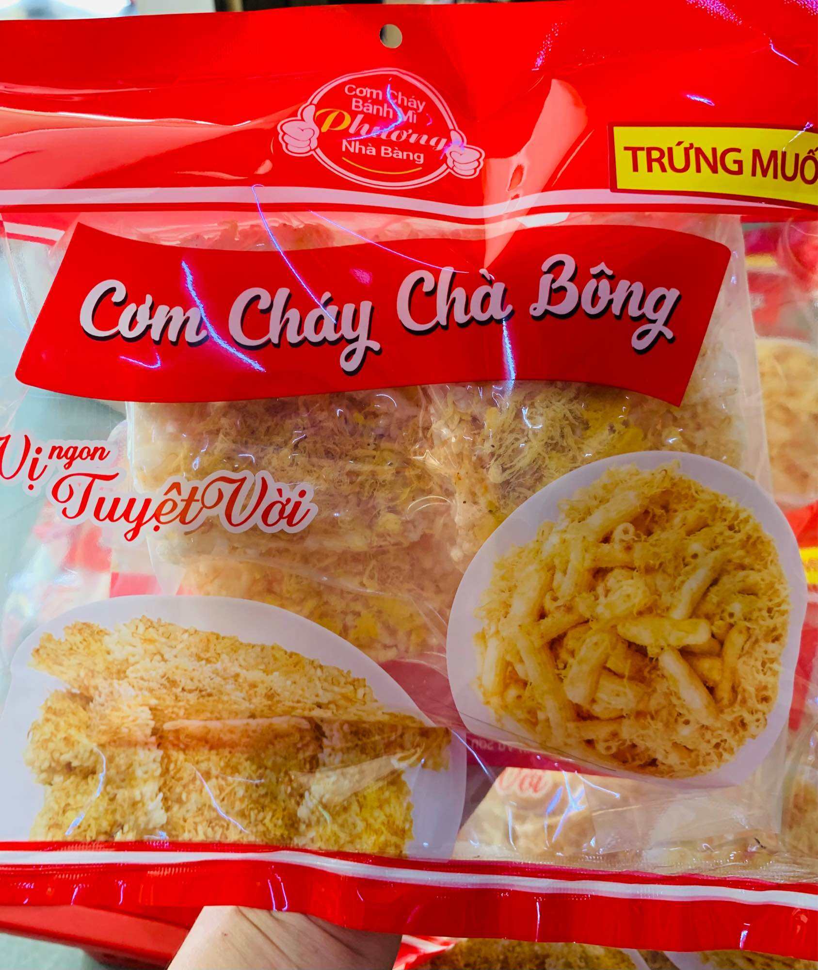 Combo 5 bịch cơm cháy chà bông trứng muối hiệu Phương Nhà Bàng