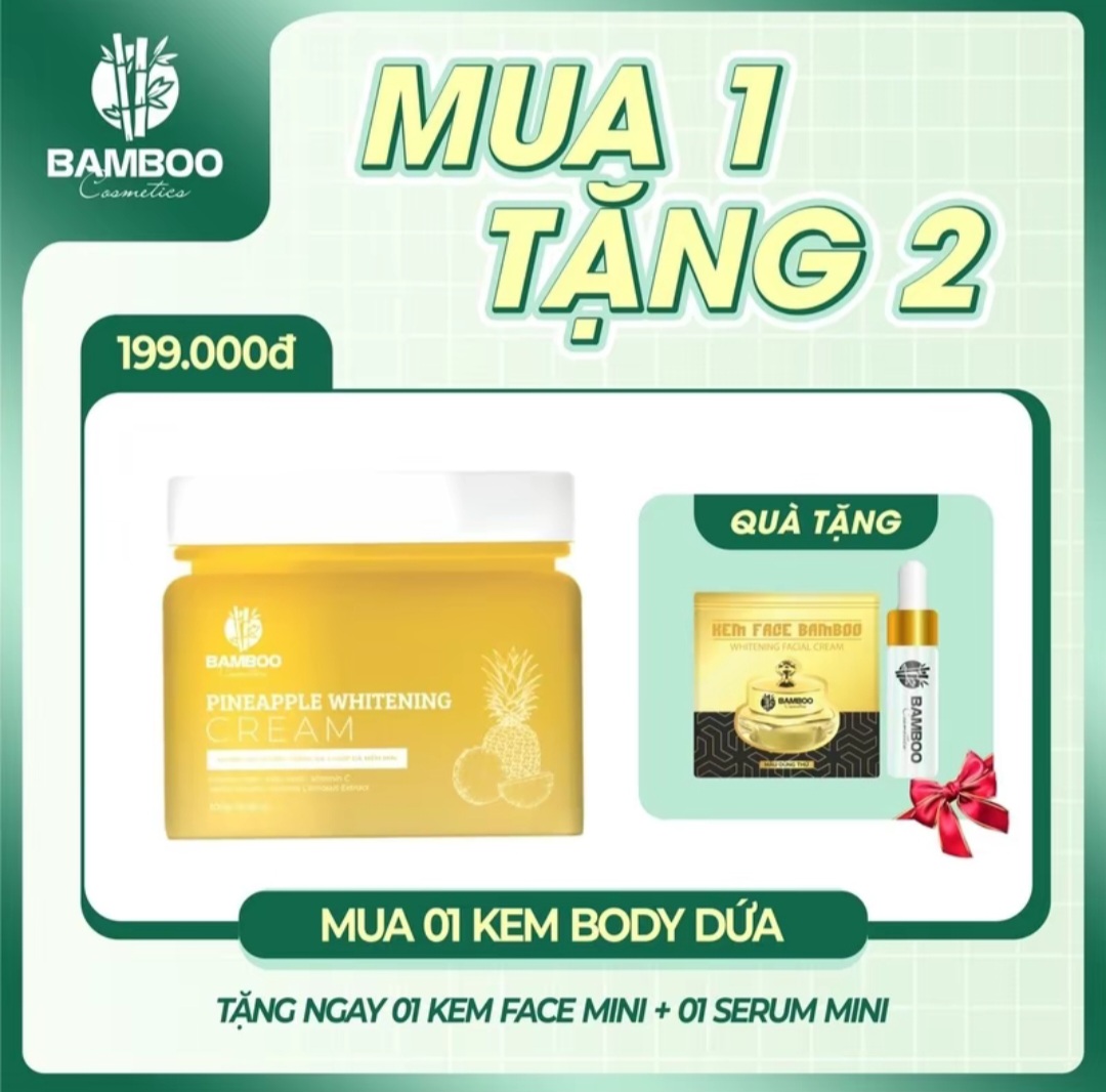 Kem Body Dứa Pineapple Whitening Cream Bamboo