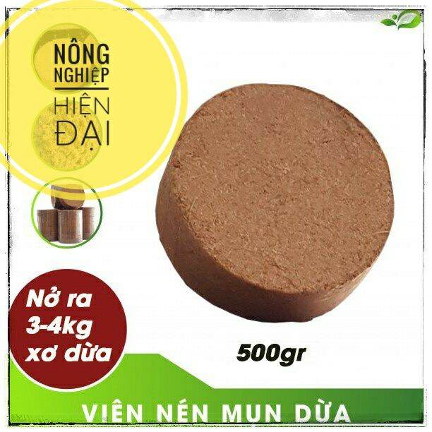 Bánh xơ dừa (viên nén sơ dừa) 450g (nở 7lít) đã xử lý