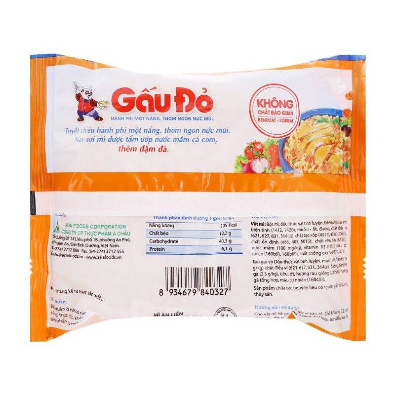 Mì gấu đỏ thùng 30 gói x 65g dai ngon