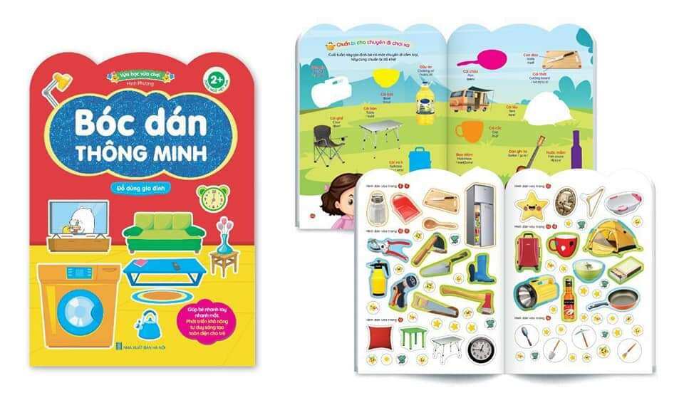 combo 6 quyển bóc dán thông minh cho bé