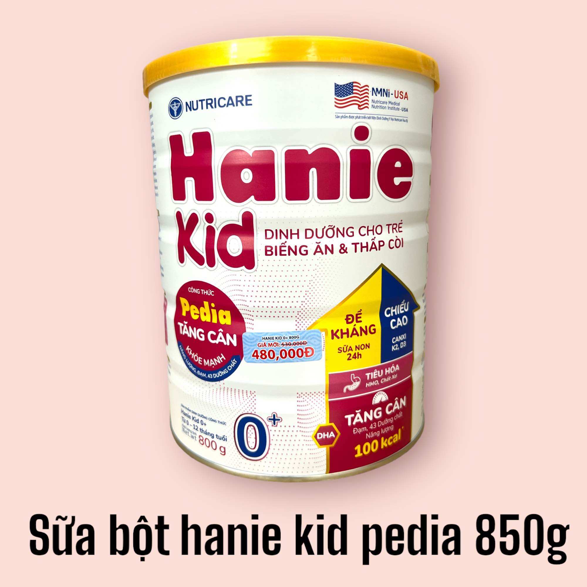 Sữa bôt Hanie kid 0+ pedia lon 800g - date mới