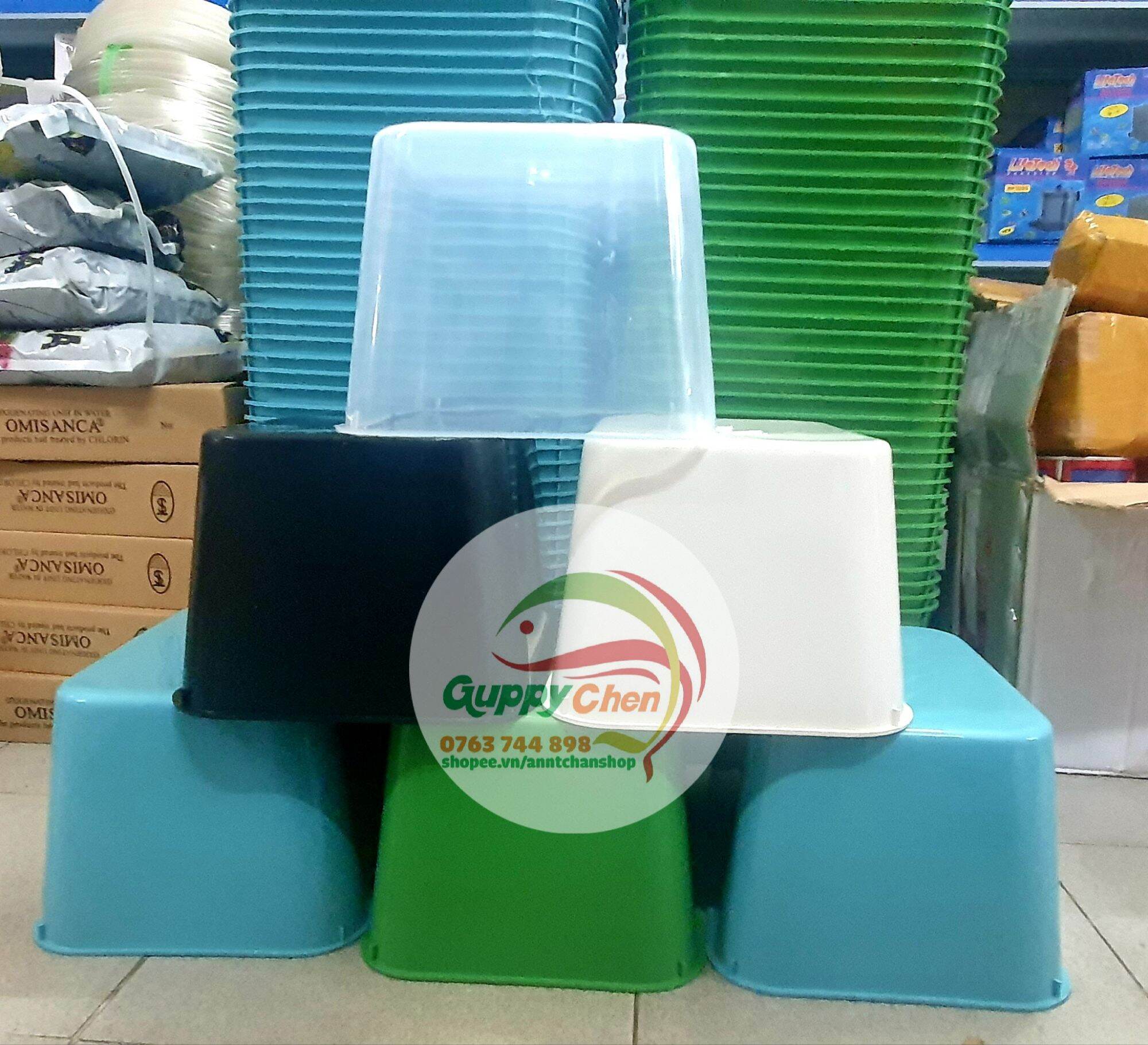 Combo 5 cái thùng nhựa khay nhựa nuôi cá 7 lít 30x20x16cm