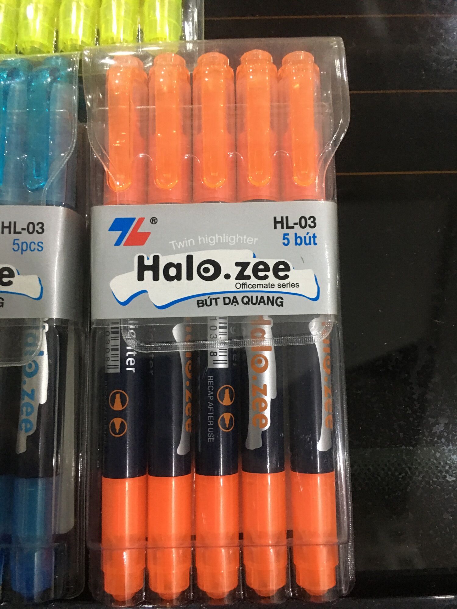 [HCM]Vỉ 5 bút dạ quang HL03 nhiều màu