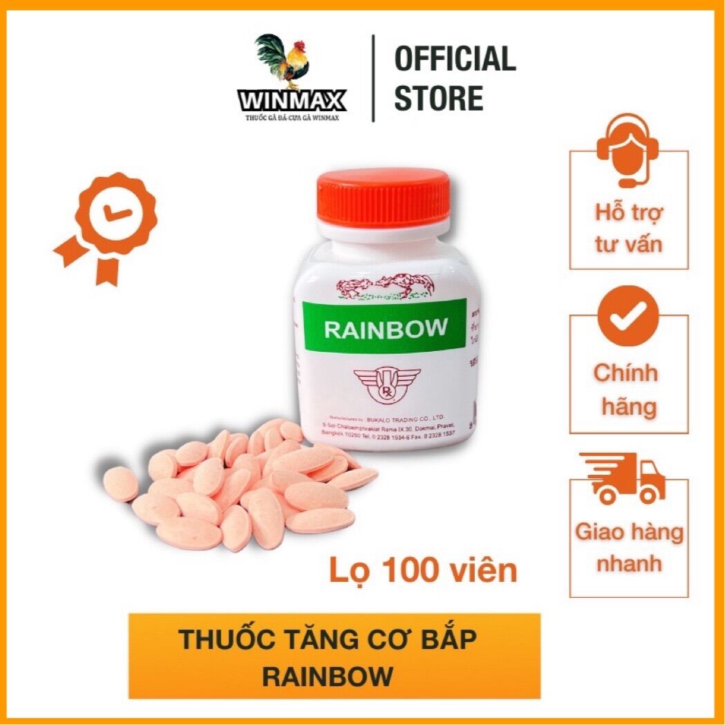 Rainbow - thuốc nuôi gà đá chính hãng rainbow thái lan hủ 100 viên