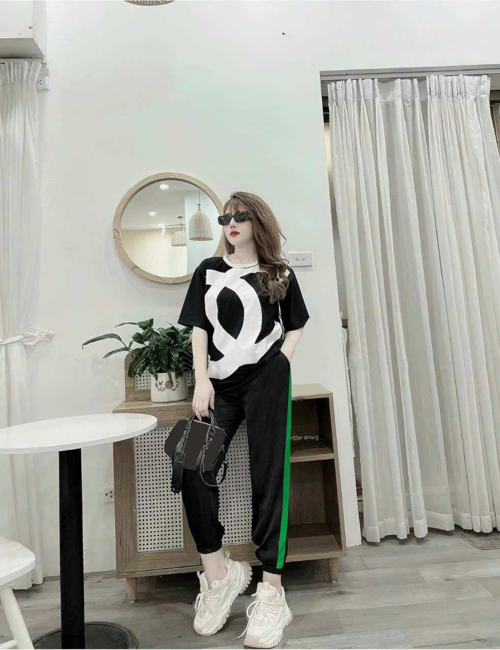 SÉT BỘ DÀI COTTON PHỐI 3D CAO CẤP