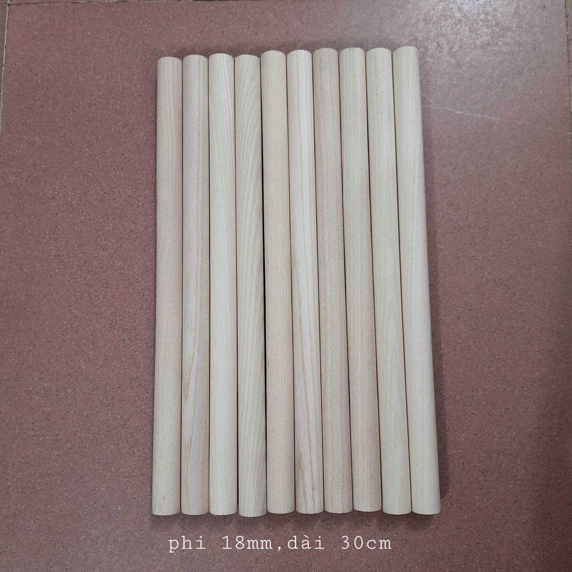 (Hàng Đẹp) Thanh Gỗ Tròn Phi 18mm Gỗ Tần Bì ( Các Kích Cỡ )