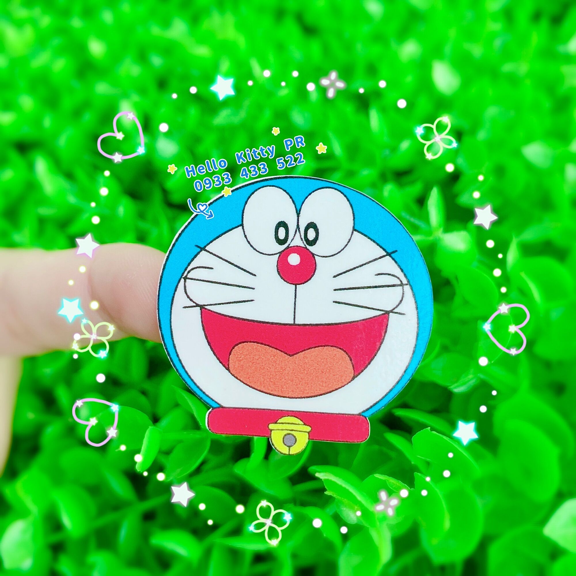 Decal dán trang trí ( dán điện thoại, nón bảo hiểm, dán xe, ổ điện ) Hello Kitty - Doremon Doraemon