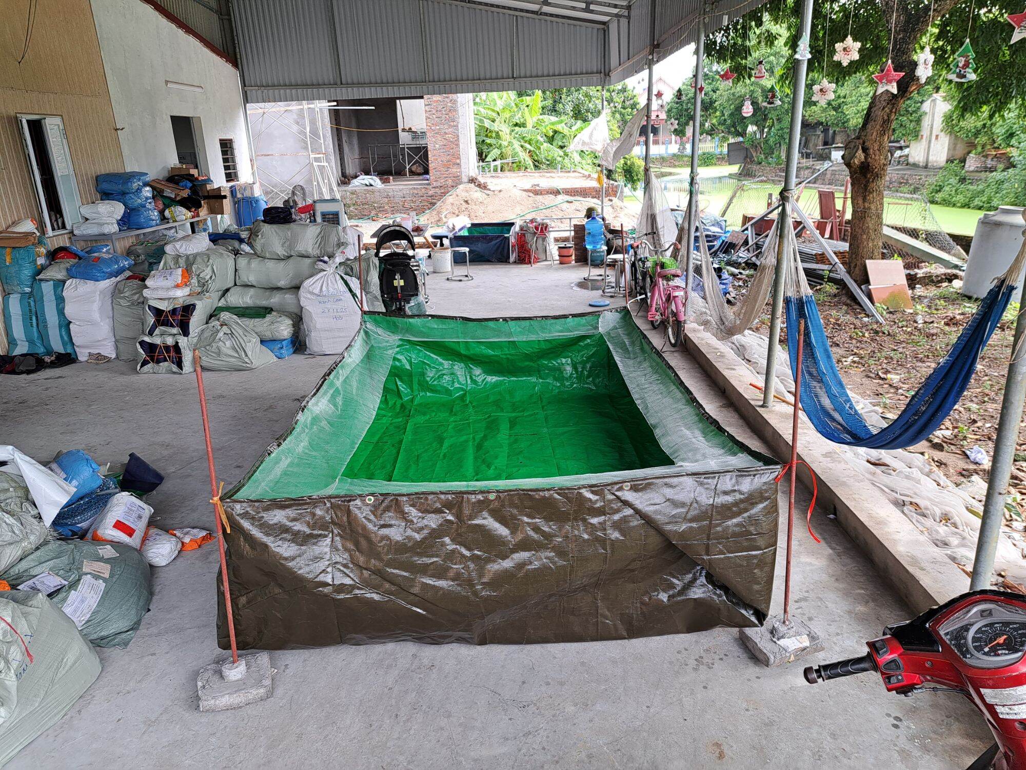 Bể bạt nuôi ốc ếch cá chống bò , chống nhảy
