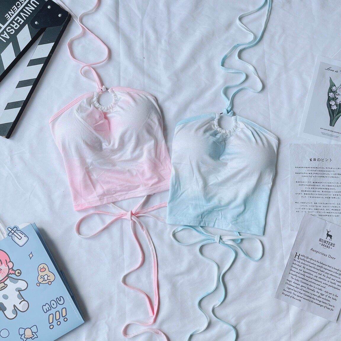[HCM]ÁO CROPTOP NỮ LOANG MÀU ĐAN DÂY(CÓ MÚT NGỰC)