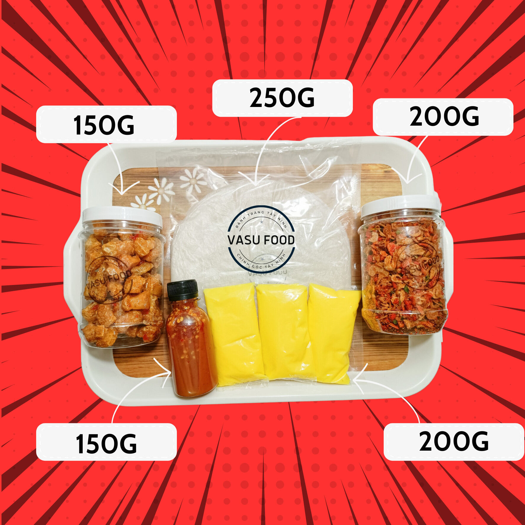 Combo 5 món bánh tráng phơi sương, bơ,muối tép, tóp mỡ, sốt tắc