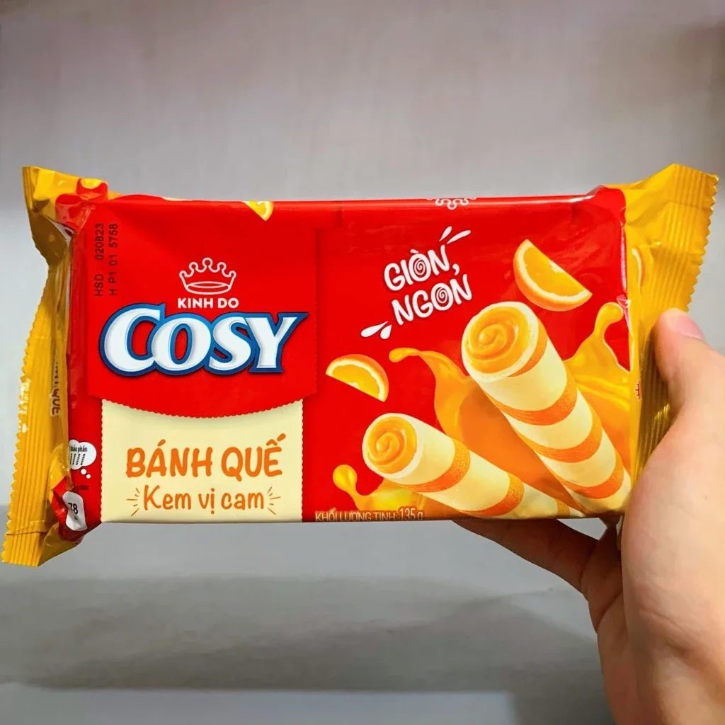 Bánh quế Cosy đủ vị cam, lá dứa, socola, dâu