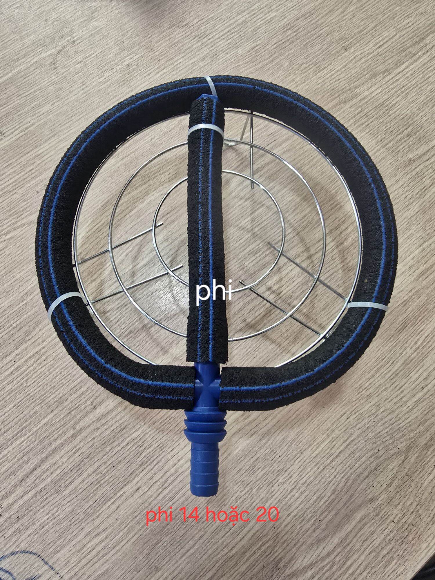 Vòng tròn sủi oxy vỹ oxy hồ cá ao tôm bọt siêu mịn chân đế bằng thép siêu cứng đầu vào ống 14 16 phi 20 lắp hồ cá cảnh cá coi