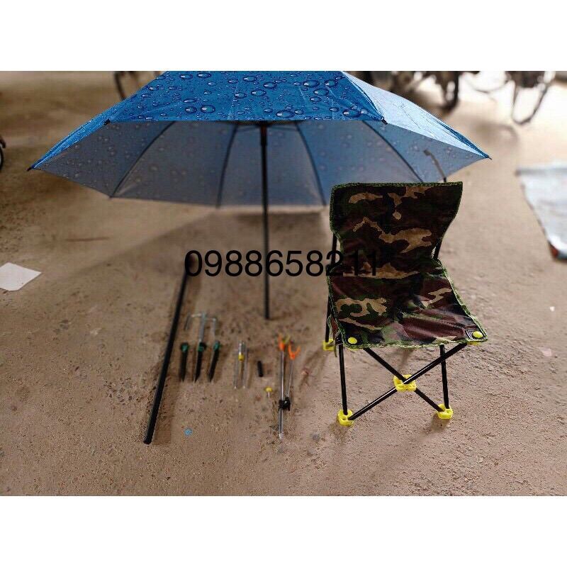 Bộ Ô Dù Câu Cá+ Ghế+ Chống Cần Câu Đơn Câu Đài 4 Mùa
