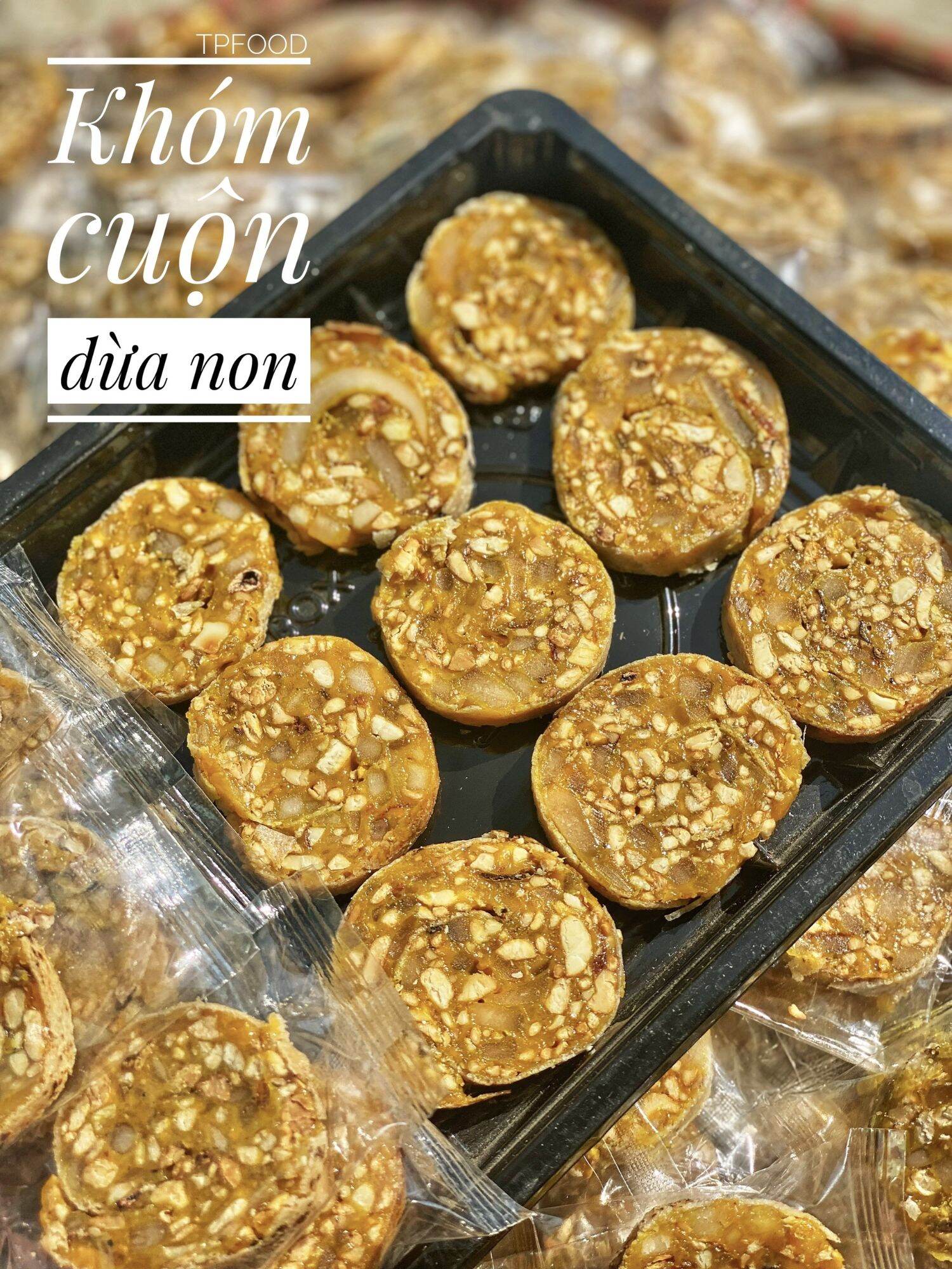 Kẹo khóm cuộn dừa non ít đường 500g