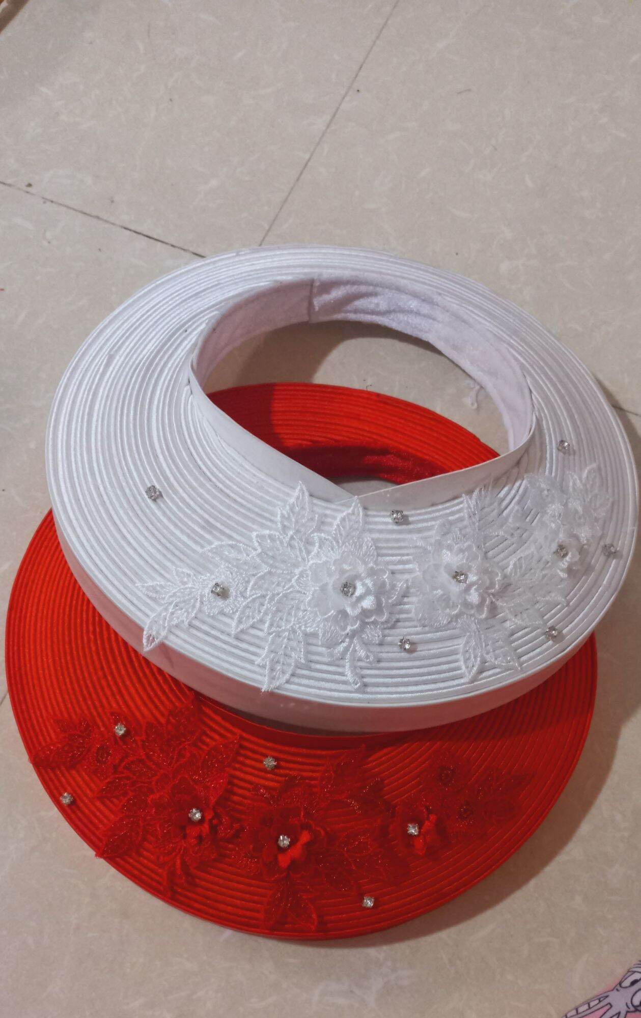 Khăn xếp 25 vòng đính ren, khăn xếp cô dâu
