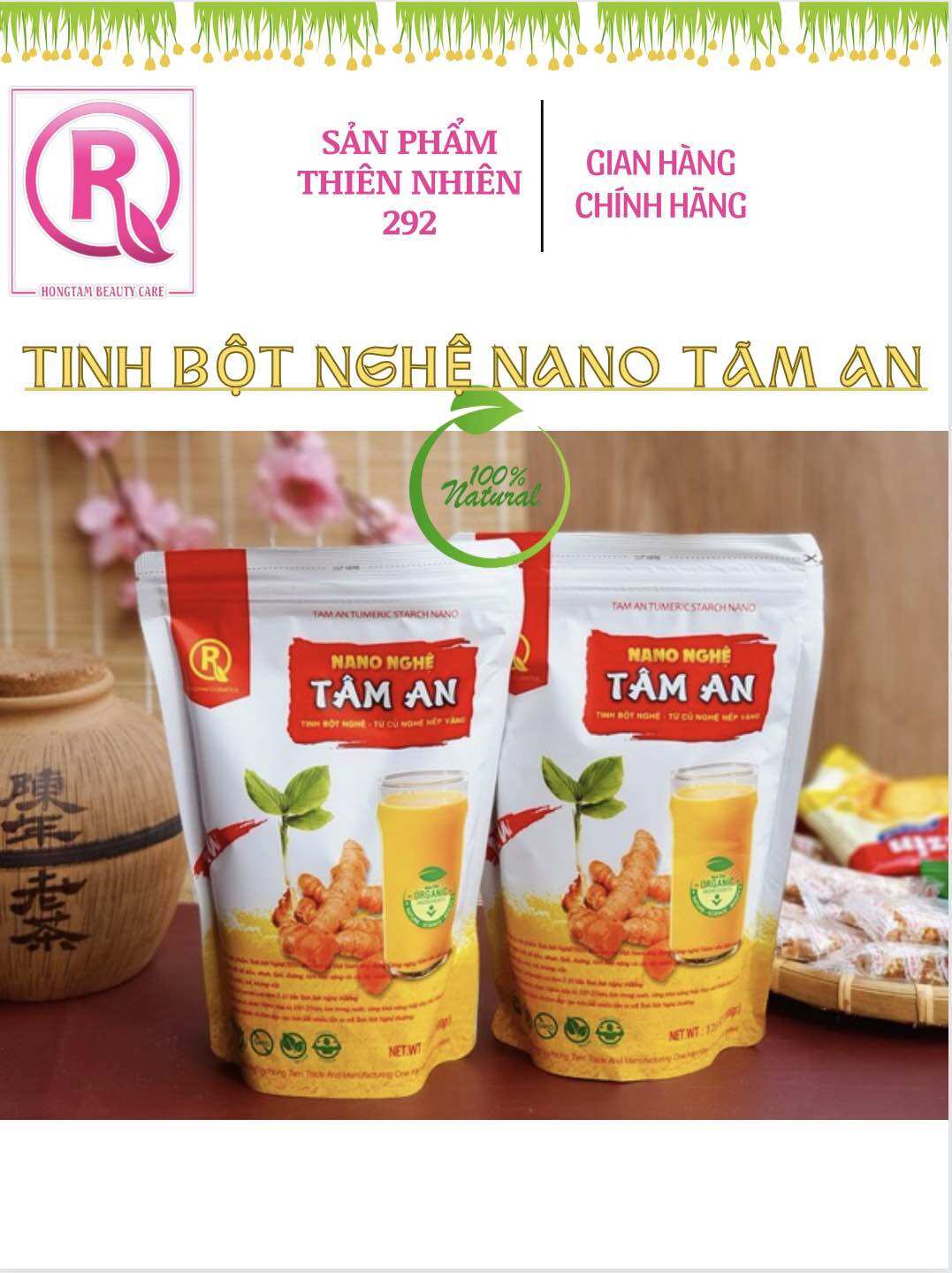 Tinh bột nghệ nano tâm an chính hãng gói 500gr