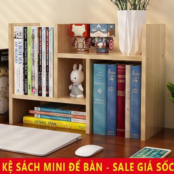 Kệ sách gỗ để bàn đa năng- điều chỉnh được kích thước