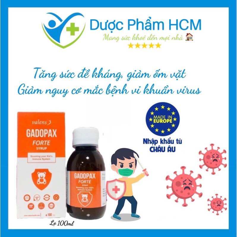 [Chính Hãng] Gadopax Forte - Syrup Hỗ Trợ Tăng Đề Kháng, Giúp Giảm Ốm Vặt Cho Bé 100ml.