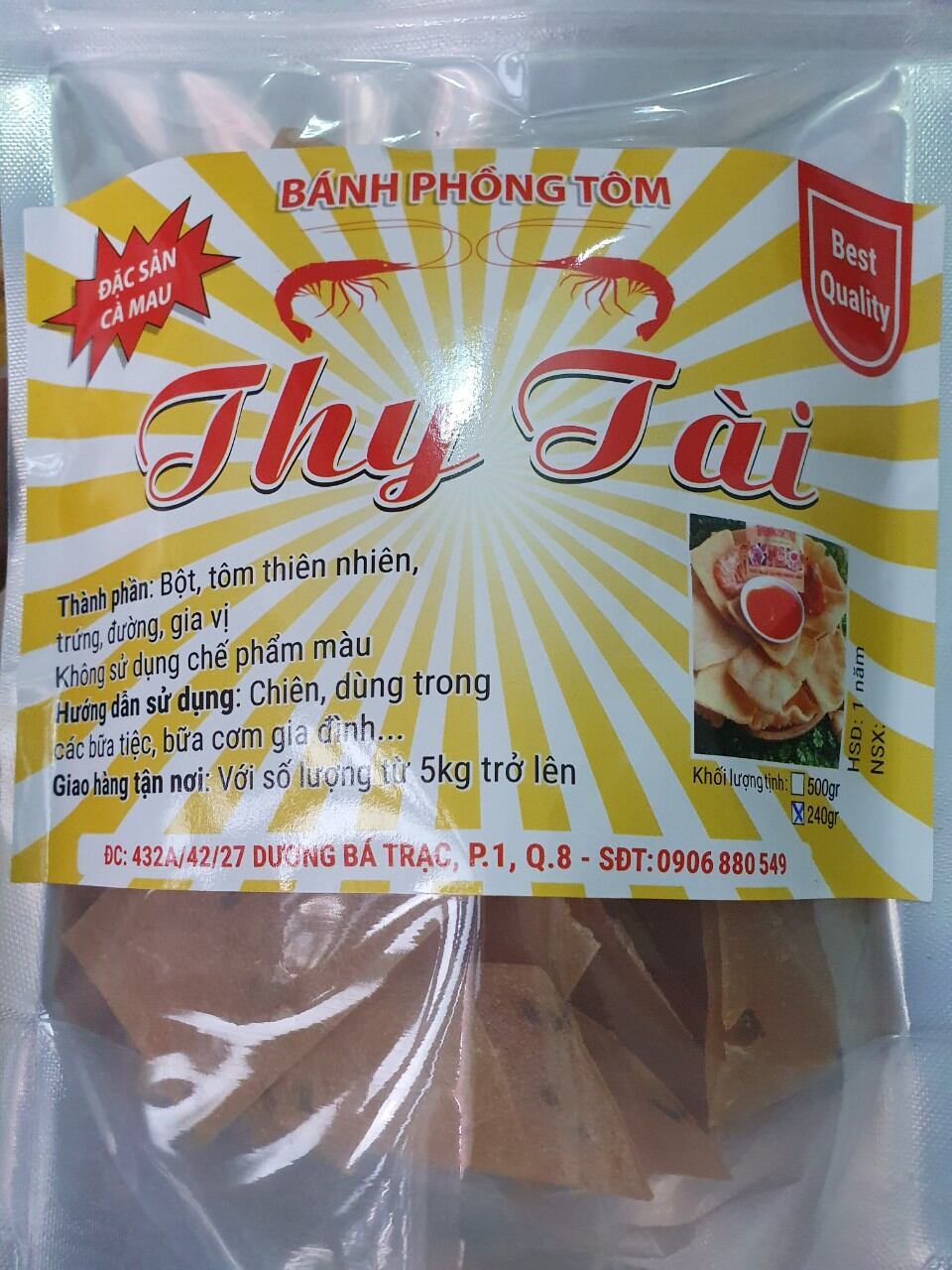 1KG | bánh phồng tôm Thy Tài | Đặc sản cà mau | hương vị thơm ngon | chuẩn chất nhà làm