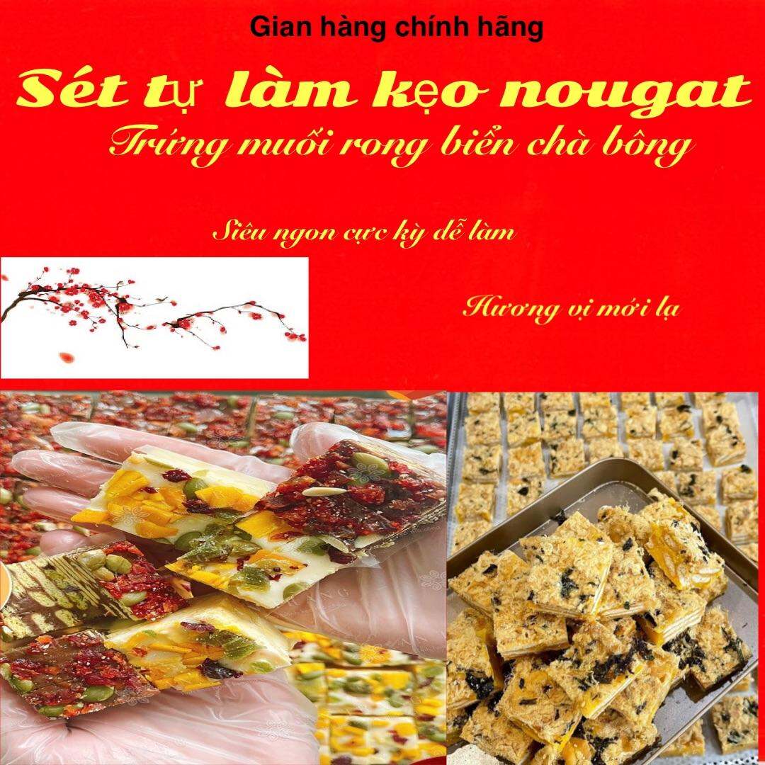 KẸO NOUGAT SÉT NGUYÊN LIỆU LÀM KẸO BÔNG TUYẾT