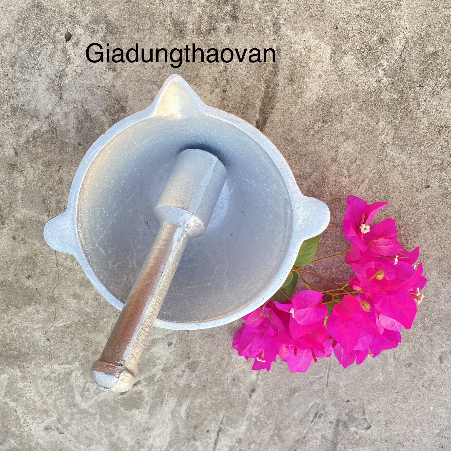 Combo cối chày gang 16,5cm dày dặn đâm cua tịt tiêu tỏi
