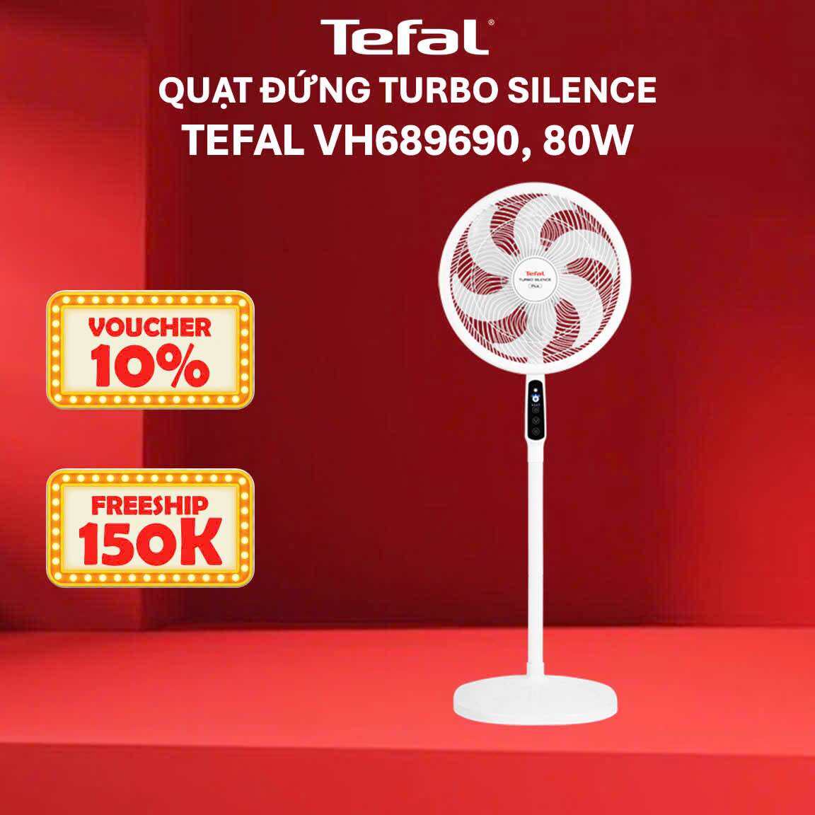 Quạt đứng Tefal Turbo Silence Plus VH689690 - Trắng cánh trắng