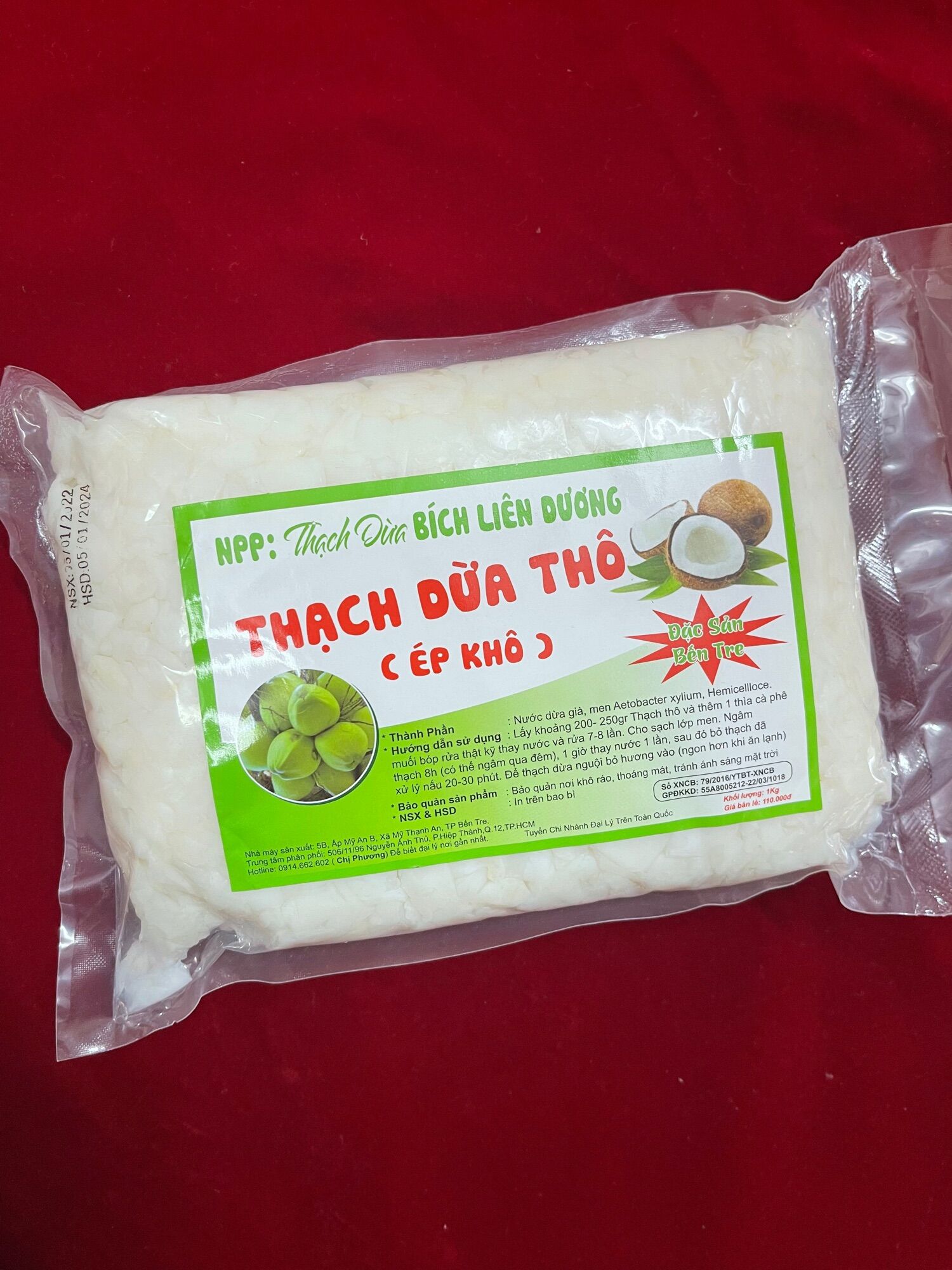 Thạch dừa ép thô (1kg)