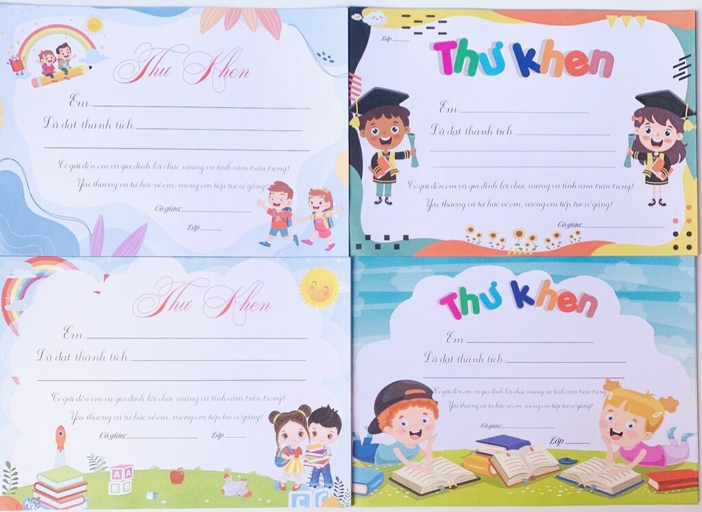 Set 100 tờ thư khen khổ A5 Mic nhiều mẫu