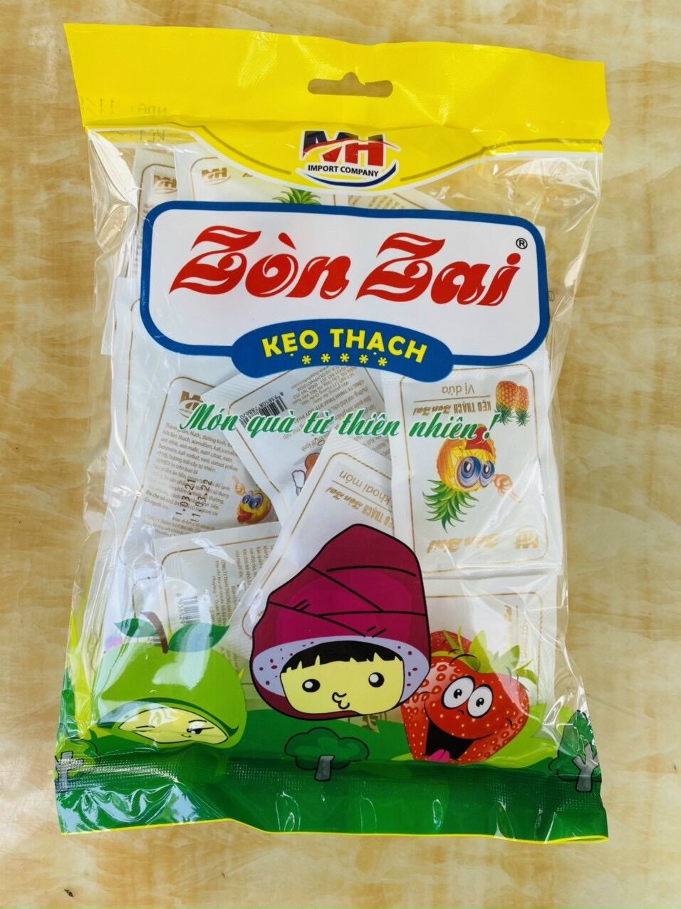 Kẹo thạch zòn zai mh vị trái cây thơm ngon 24 gói nhỏ - zòn zai duy phát - 1 bịch 400g
