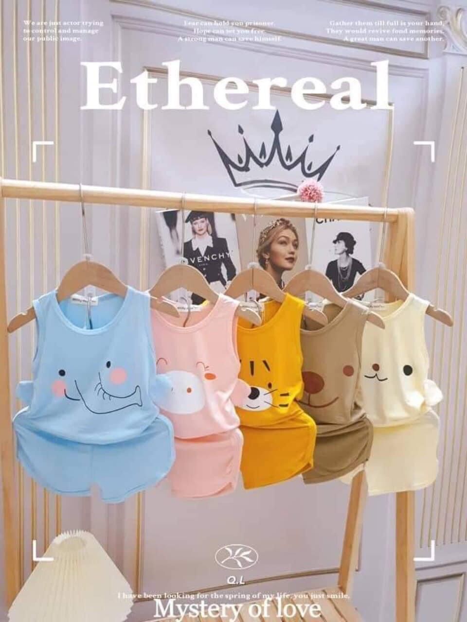 Bộ thun lạnh Minkey Mom hình tai thú siêu dễ thương cho bé trai và gái
