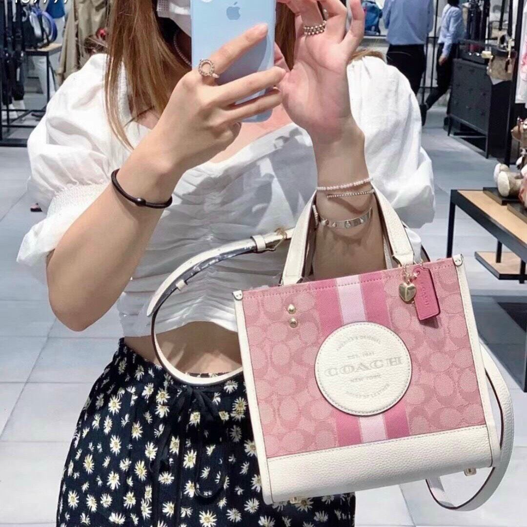 Túi C🅾️ach Dempsey Carryall màu hồng siêu đẹp size to