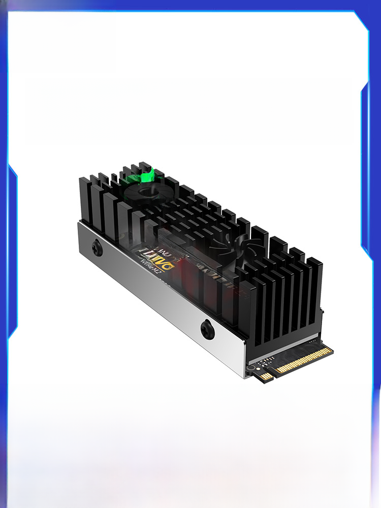 Chín Cá Mập M.2 Nhôm Ssd Tản Nhiệt 2280 Quạt Kép Rắn Đĩa Cứng Cho Pcie4-5.0 Ps5 Phần Cứng Máy Tính Phụ Kiện