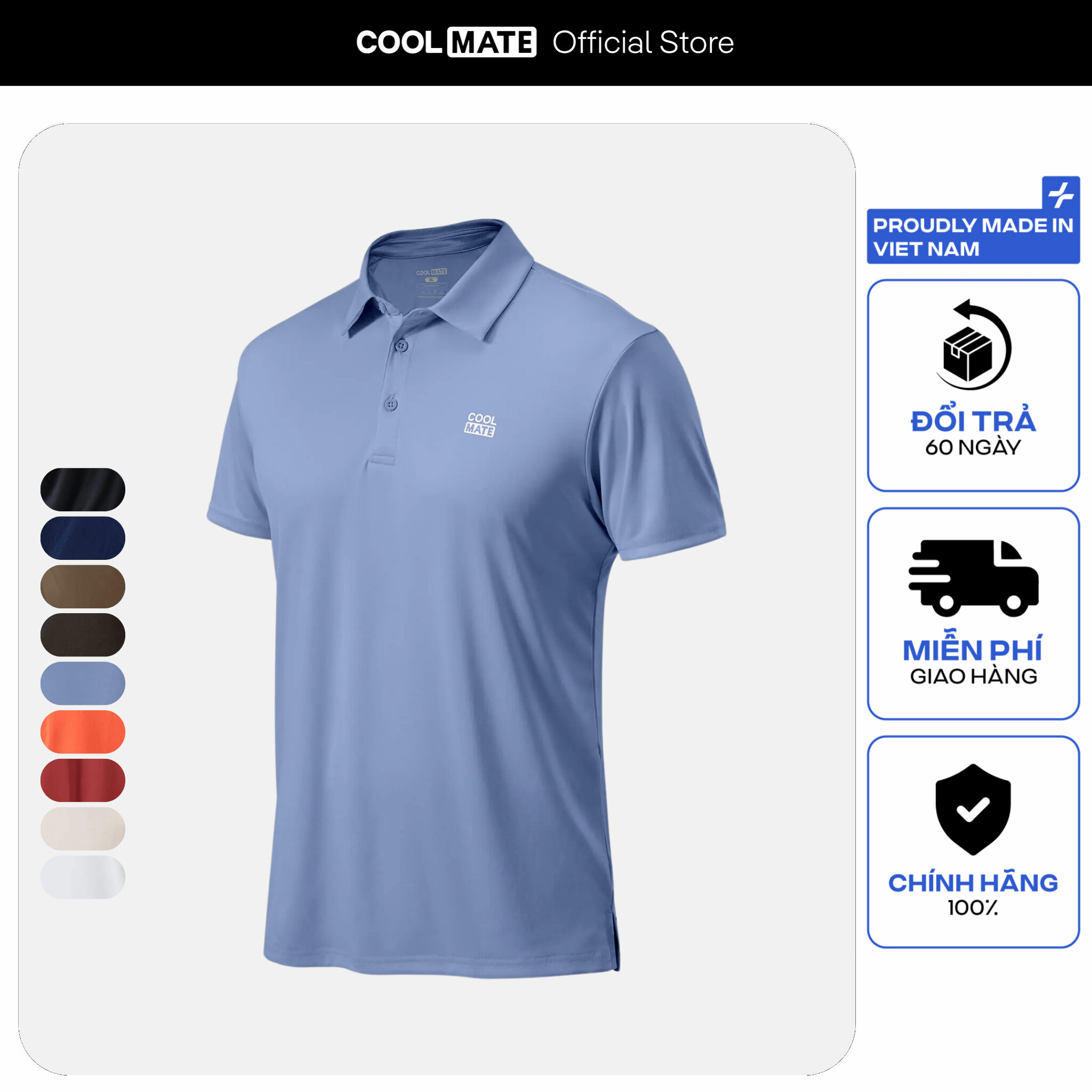 Áo Polo Thể Thao Pro Active 1595 Công nghệ ExDry thấm hút tốt, nhanh khô, thoáng khí - Coolmate