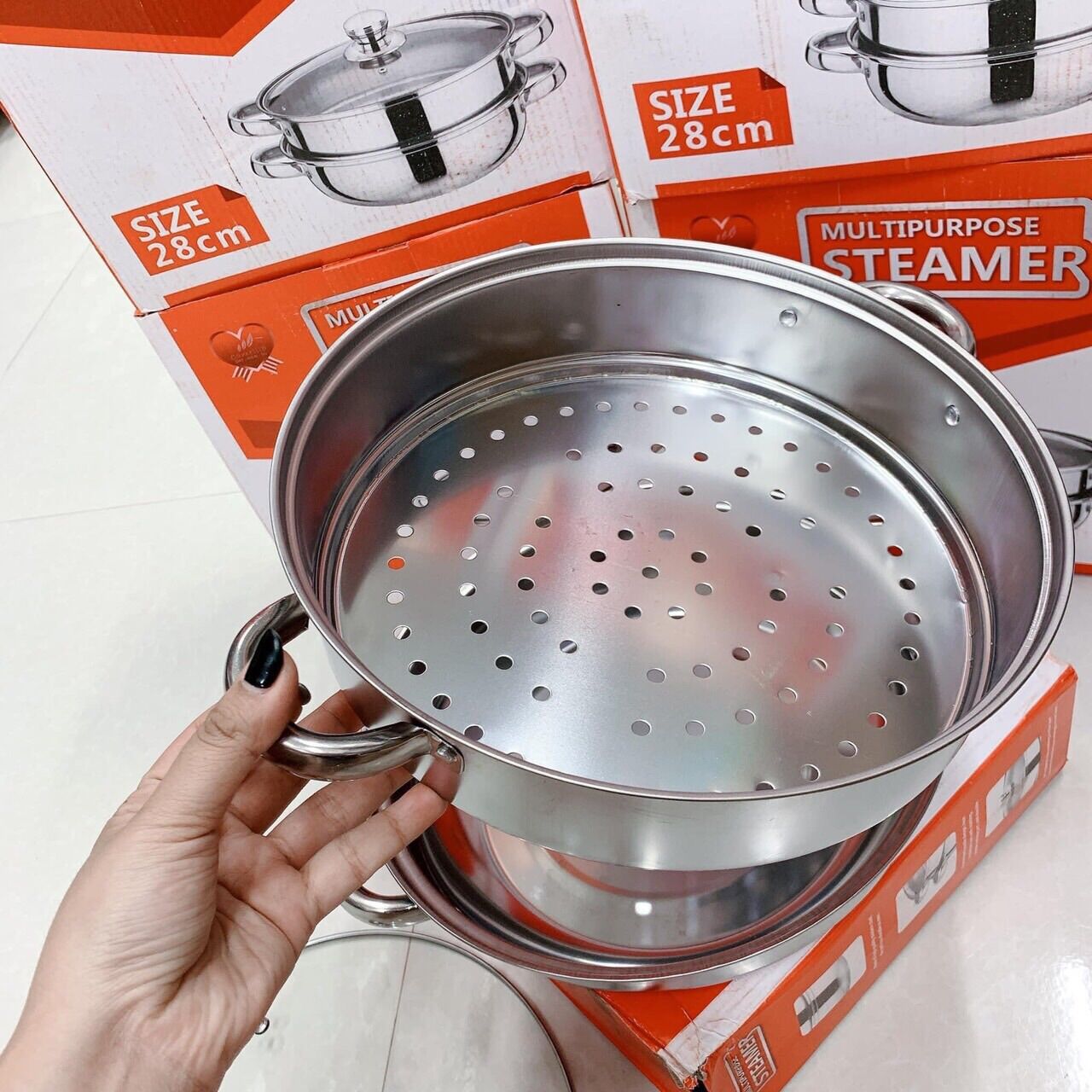 Nồi hấp 2 tầng 28cm Siêu rẻ - Gia Dụng Thủ Đức